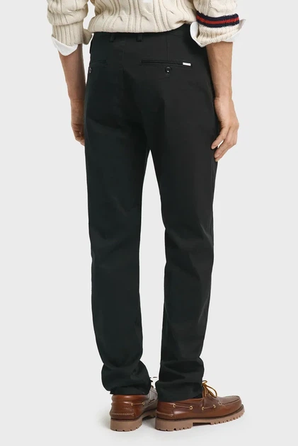Чоловічі чорні чіноси REGULAR TWILL Gant 36-32 1505222 - Фото 3 Чоловічі чорні чіноси REGULAR TWILL Gant 36-32 1505222 - изображение 3