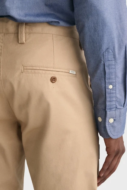 Чоловічі бежеві чіноси SLIM TWILL CHINOS Gant 31-32 1505221 - изображение 6