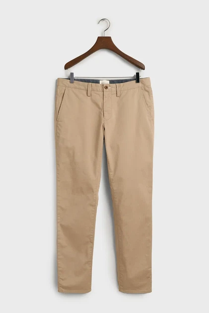 Чоловічі бежеві чіноси SLIM TWILL CHINOS Gant 31-32 1505221 - изображение 7