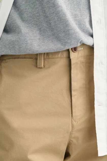 Чоловічі бежеві чіноси REGULAR TWILL CHINOS Gant 32-32 1505222 - Фото 4 Чоловічі бежеві чіноси REGULAR TWILL CHINOS Gant 32-32 1505222 - изображение 4