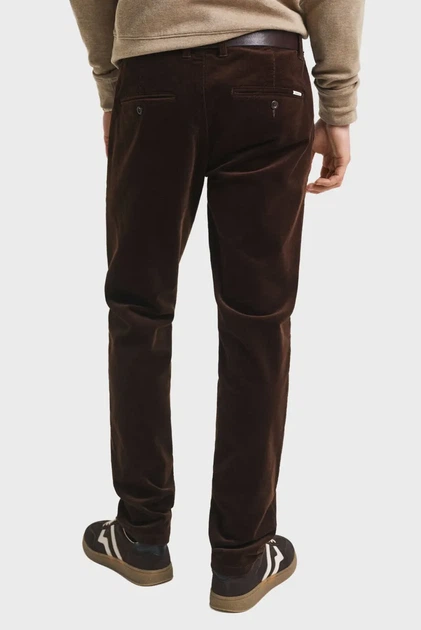 Чоловічі коричневі вельветові брюки SLIM Gant 33-32 1505319 - изображение 4