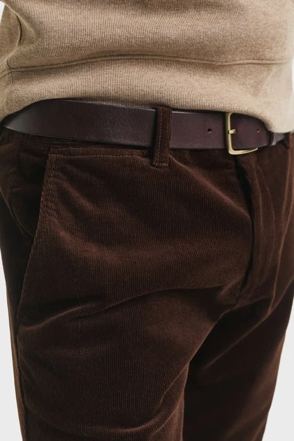 Чоловічі коричневі вельветові брюки SLIM Gant 33-32 1505319 - изображение 5