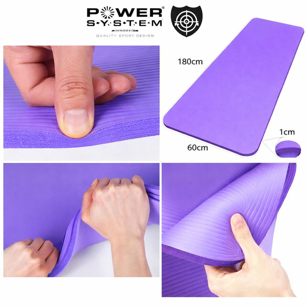Power System Коврик для йоги Fitness Yoga Mat PS-4017 фиолетовей - изображение 2