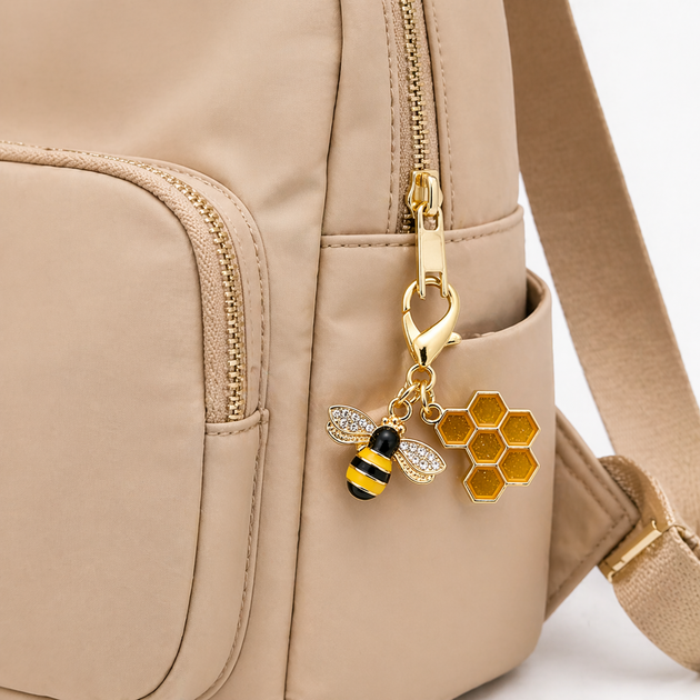 Брелок с карабином «Bee Yourself» Пчела, металлический, декоративная подвеска для ключей и сумки - изображение 2