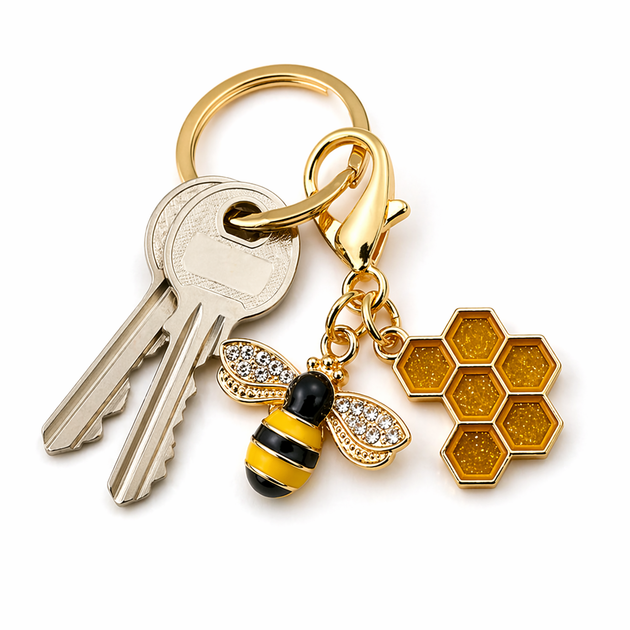 Брелок с карабином «Bee Yourself» Пчела, металлический, декоративная подвеска для ключей и сумки - изображение 3