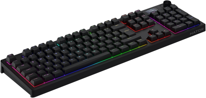 Клавиатура беспроводная Hator Skyfall 100 PRO Aurum Vanila Silent RGB UK-ISO Wireless/Bluetooth/USB Black (HTK4101EU) - Фото 4 Клавиатура беспроводная Hator Skyfall 100 PRO Aurum Vanila Silent RGB UK-ISO Wireless/Bluetooth/USB Black (HTK4101EU) - изображение 4