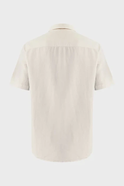 Чоловіча бежева лляна сорочка BRANDON Basic linen shirt short sleeve Mexx XL MF007200251M - Фото 5 Чоловіча бежева лляна сорочка BRANDON Basic linen shirt short sleeve Mexx XL MF007200251M - зображення 5
