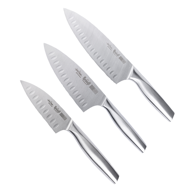 Набір цільнолитих ножів Krauff Prime Chef 3 предмети + ПОДАРУНОК: Дошка кухонна Krauff - Фото 2 Набір цільнолитих ножів Krauff Prime Chef 3 предмети + ПОДАРУНОК: Дошка кухонна Krauff - зображення 2