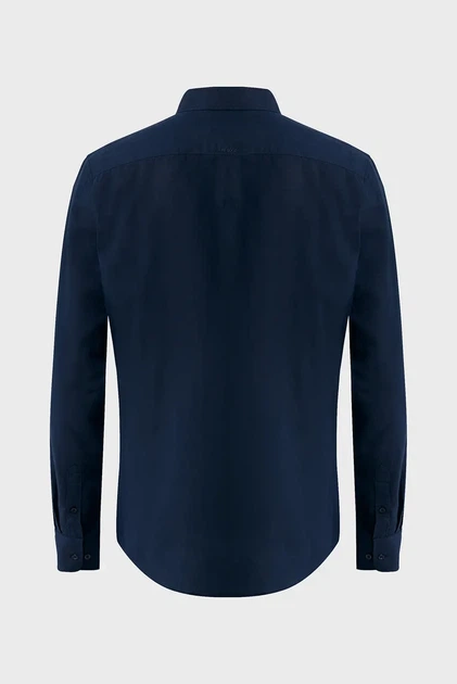 Чоловіча темно-синя лляна сорочка CALEB Basic linen shirt Mexx M MF007200151M - Фото 6 Чоловіча темно-синя лляна сорочка CALEB Basic linen shirt Mexx M MF007200151M - изображение 6
