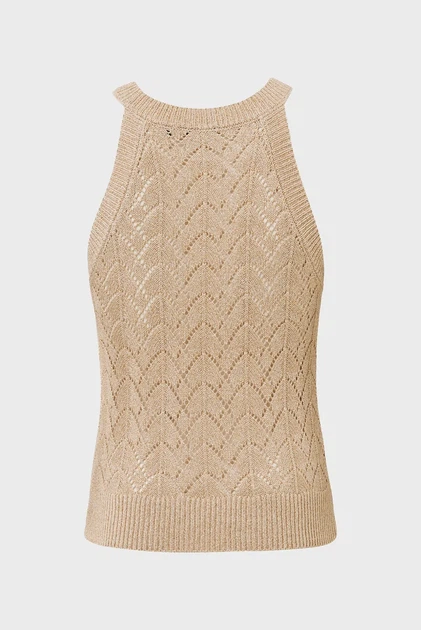 Жіночий бежевий топ Sleeveless knit top Mexx M MF006605151W - зображення 6