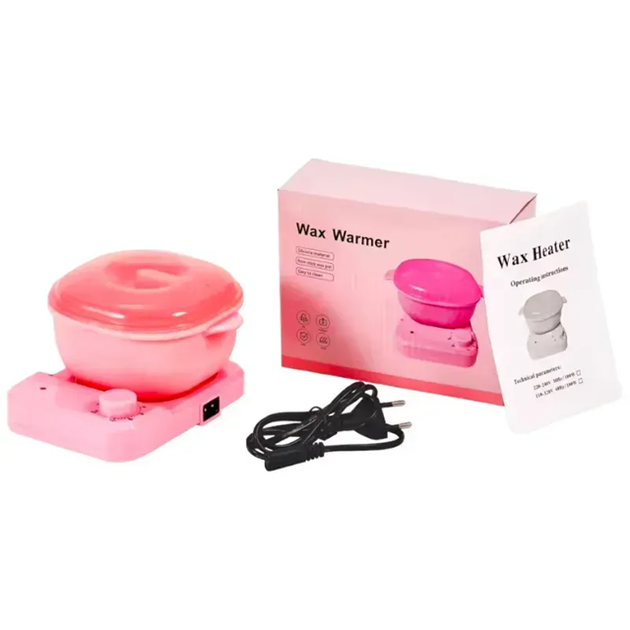 Воскоплав силікон Wax Warmer з плитою та терморегулятором 400 мл для розігріву воску 100 Вт Рожевий - Фото 7 Воскоплав силікон Wax Warmer з плитою та терморегулятором 400 мл для розігріву воску 100 Вт Рожевий - зображення 7