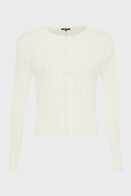 Жіночий білий кардиган PEONY classic ajour cardigan Mexx L MF006600451W - зображення 5