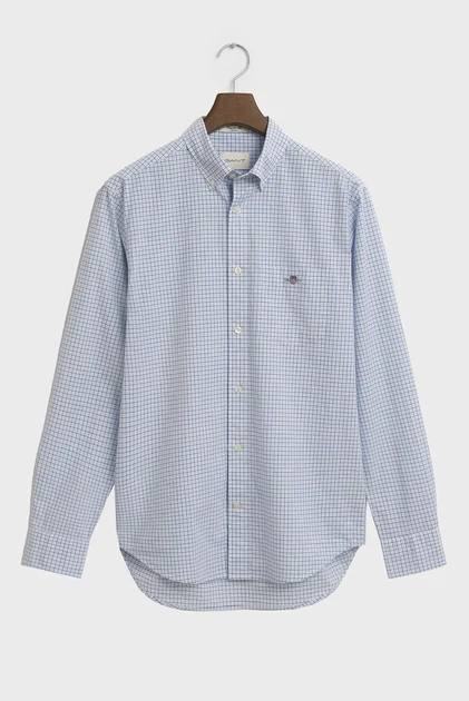 Чоловіча блакитна картата сорочка REG CLASSIC POPLIN CHECK Gant M 3250149 - зображення 4