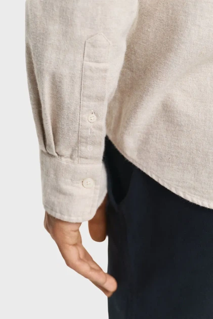 Чоловіча бежева сорочка FLANNEL Gant S 3250227 - Фото 7 Чоловіча бежева сорочка FLANNEL Gant S 3250227 - зображення 7
