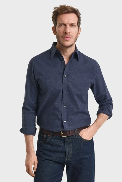 Чоловіча темно-синя сорочка FLANNEL Gant XXXL 3250227 - зображення 4
