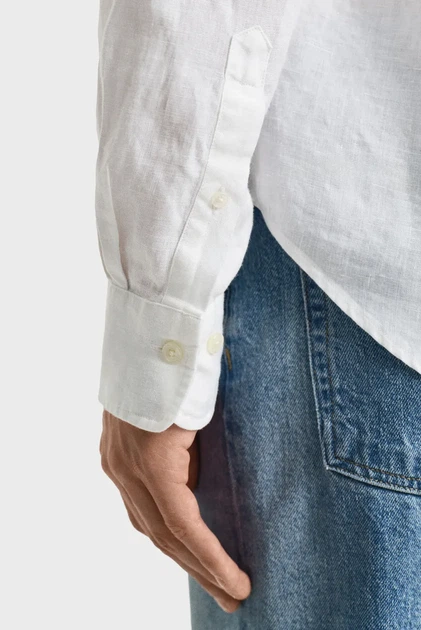 Чоловіча біла лляна сорочка REG LINEN SHIRT Gant XL 3250076 - изображение 5