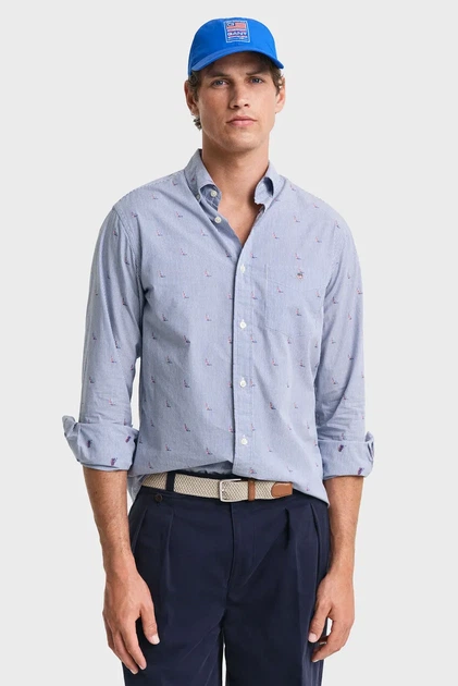 Чоловіча сорочка з візерунком REG SAILING FIL COUPE SHIRT Gant XL 3250036 - Фото 1 Чоловіча сорочка з візерунком REG SAILING FIL COUPE SHIRT Gant XL 3250036 - изображение 1