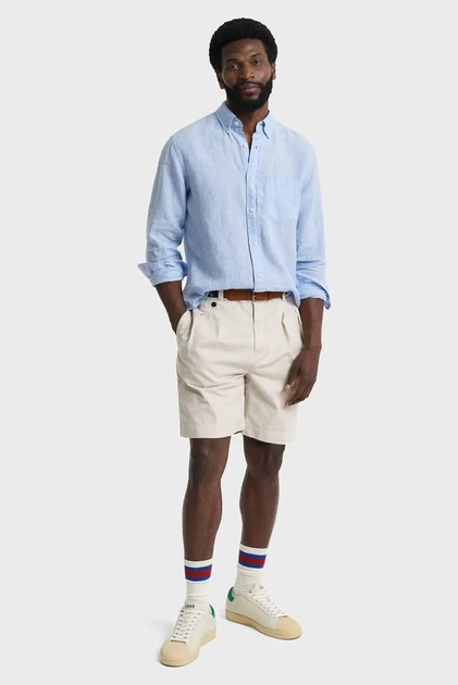 Чоловіча блакитна лляна сорочка REG LINEN SHIRT Gant XXL 3250076 - изображение 2