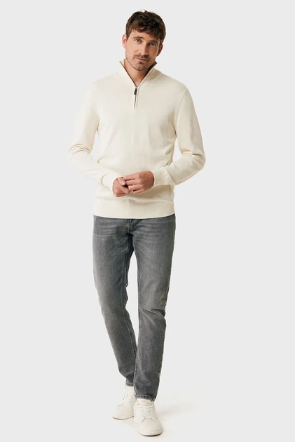 Чоловіча бежева кофта MATEO Premium knit sweater half zip Mexx M MF006601451M - изображение 2