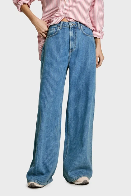 Жіночі сині джинси біля смужки WIDE LEG JEANS UHW JAIMY Pepe Jeans 24 PL204740ID12 - Фото 1 Жіночі сині джинси біля смужки WIDE LEG JEANS UHW JAIMY Pepe Jeans 24 PL204740ID12 - зображення 1