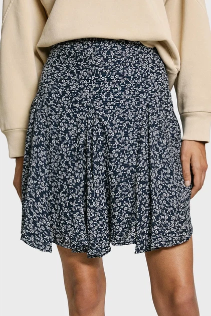 Жіноча темно-синя спідниця з узором CASSANDRA Pepe Jeans XS PL901196 - Фото 4 Жіноча темно-синя спідниця з узором CASSANDRA Pepe Jeans XS PL901196 - зображення 4