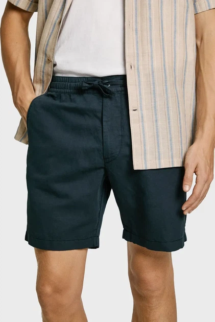 Чоловічі темно-сині лляні шорти RELAXED LINEN SMART Pepe Jeans 32 PM801093 - Фото 2 Чоловічі темно-сині лляні шорти RELAXED LINEN SMART Pepe Jeans 32 PM801093 - зображення 2