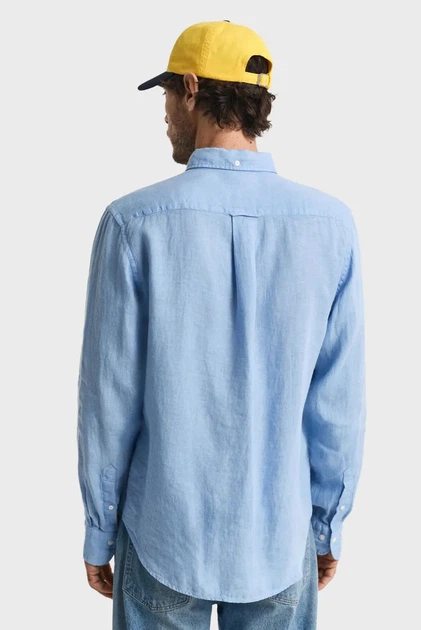 Чоловіча блакитна лляна сорочка REG GMNT DYED LINEN Gant XL 3240120 - изображение 3