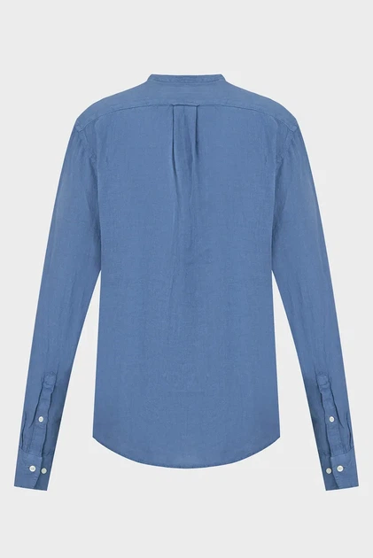 Чоловіча синя лляна сорочка EG GMNT DYED LINEN BAND SHIRT Gant XL 3240122 - Фото 2 Чоловіча синя лляна сорочка EG GMNT DYED LINEN BAND SHIRT Gant XL 3240122 - изображение 2