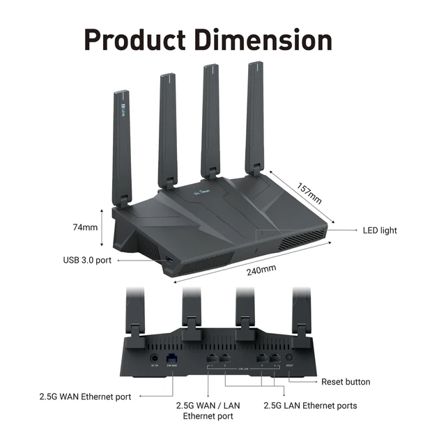 Wi-Fi 7 роутер Flint 3e (GL-BE6500) - изображение 6