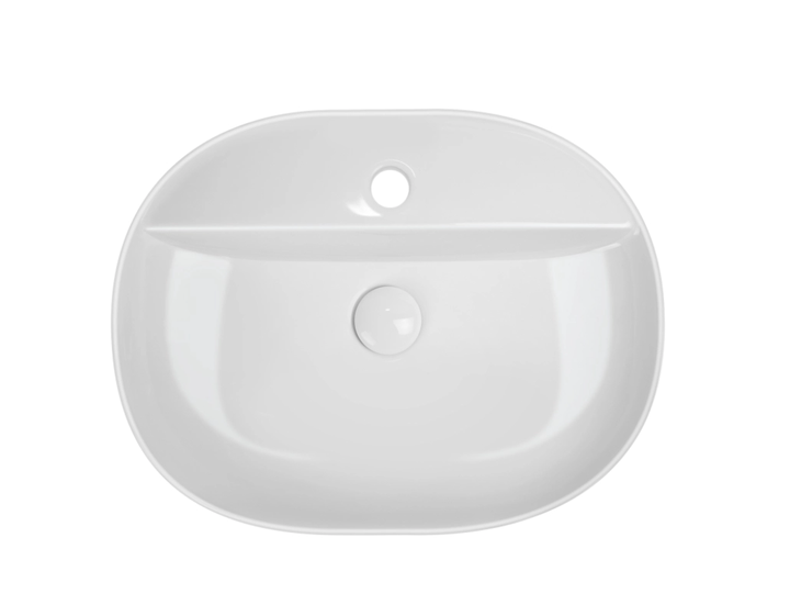 Раковина накладна MIXXUS Premium ELLIPSE 510x375 мм, овальна, біла, глянсова, з відваром під змішувач, з санітарної фарфору - зображення 5