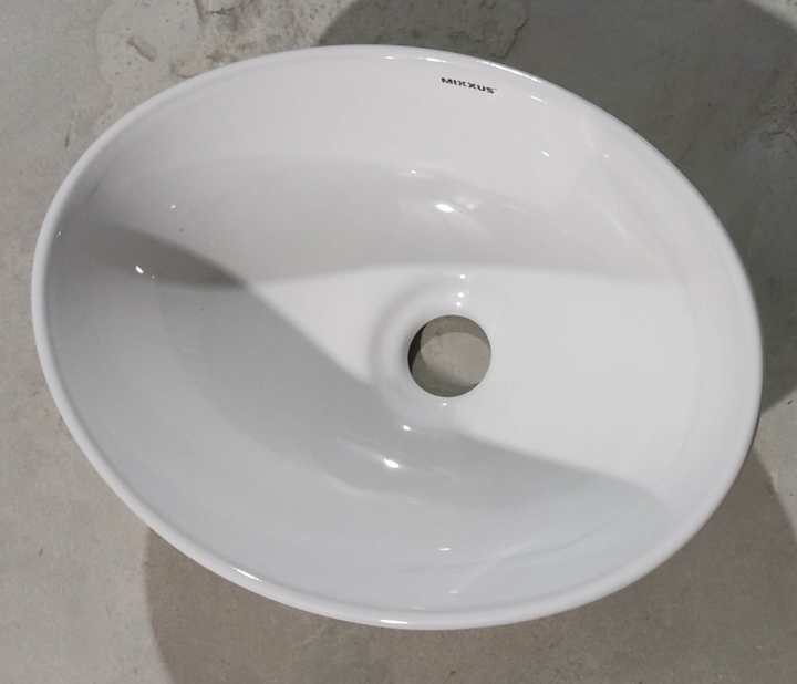 Раковина накладна MIXXUS Premium ELLIPSE 345x265 мм, овальна, біла, глянцева, з санітарної порцеляни - изображение 4