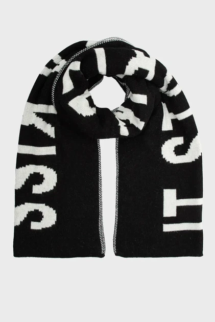 Жіночий чорний шарф Scarf It started with a kiss Mexx OS CB0119036W - Фото 1 Жіночий чорний шарф Scarf It started with a kiss Mexx OS CB0119036W - изображение 1