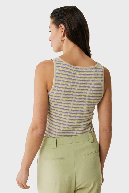 Жіноча майка з візерунком Stripe lurex knit top Mexx S MF006605651W - изображение 3