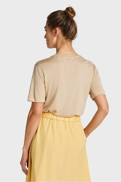 Жіноча бежева футболка REL DRAPED SS Gant XXS 4200241 - зображення 3