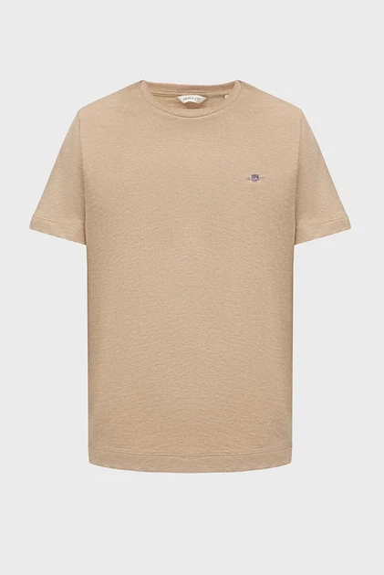 Жіноча бежева футболка REG SHIELD SS T-SHIRT Gant S 4200200 - изображение 5