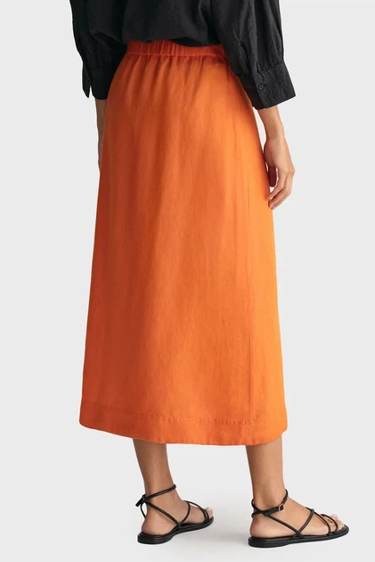 Жіноча помаранчева лляна спідниця REL MIDI LINEN BLEND Gant 34 4400123 - изображение 3
