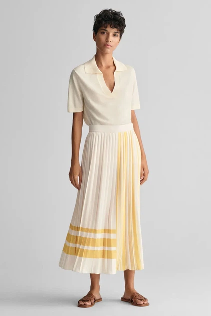 Жіноча біла плісирована спідниця REG STRIPED PLEATED Gant 38 4400124 - изображение 2