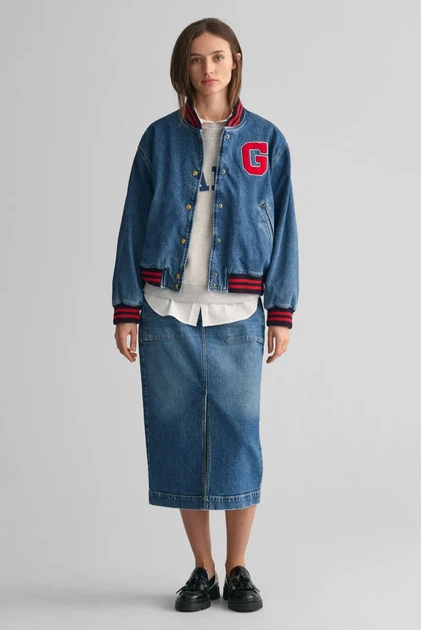 Жіноча синя джинсова спідниця DENIM SLIT Gant 36 4400133 - Фото 2 Жіноча синя джинсова спідниця DENIM SLIT Gant 36 4400133 - изображение 2