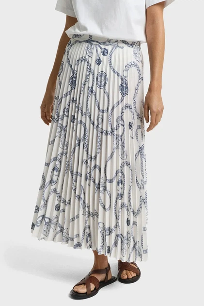 Жіноча біла плісована спідниця з візерунком SAILING PRINT PLEATED SKIRT Gant 40 4400173 - Фото 1 Жіноча біла плісована спідниця з візерунком SAILING PRINT PLEATED SKIRT Gant 40 4400173 - зображення 1