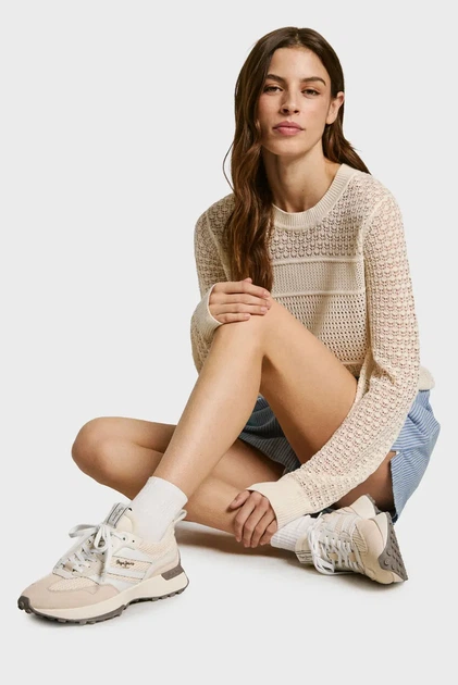 Жіночі бежеві кросівки LUCKY KNIT Pepe Jeans 37 PLS60041 - зображення 6