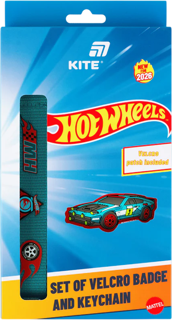 Набір: бейдж Kite Hot Wheels на липучці та підвіска 2 шт (HW26-3010) - Фото 1 Набір: бейдж Kite Hot Wheels на липучці та підвіска 2 шт (HW26-3010) - зображення 1