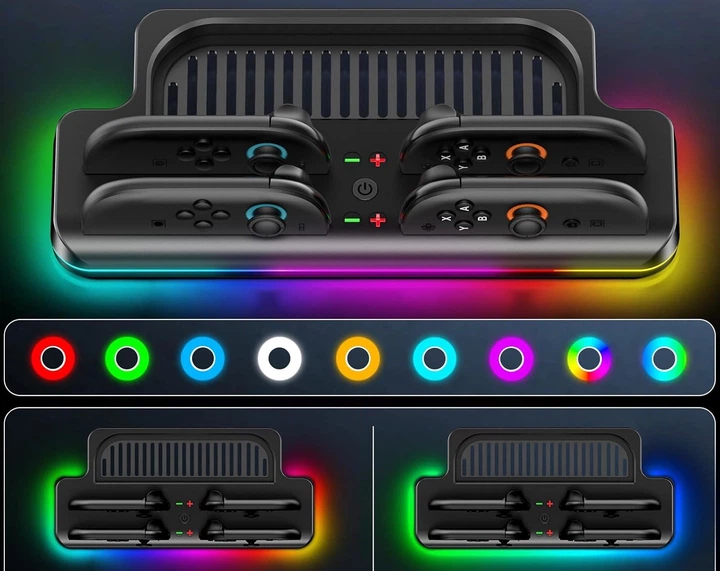 Зарядная станция для Switch 2 RGB на 6 Joy-Con (90BA1AFBCCE2) - Фото 5 Зарядная станция для Switch 2 RGB на 6 Joy-Con (90BA1AFBCCE2) - изображение 5