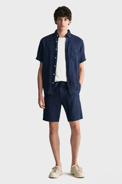 Чоловічі темно-сині лляні шорти RELAXED LINEN DS Gant XL 205073 - изображение 2