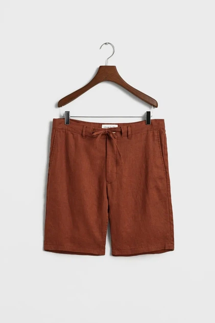 Чоловічі коричневі лляні шорти RELAXED LINEN DS Gant L 205073 - изображение 8