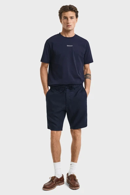 Чоловічі темно-сині лляні шорти RELAXED LINEN DS SHORTS Gant L 205073 - зображення 3