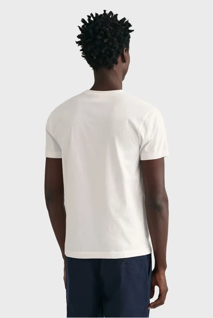 Чоловіча біла футболка SLIM SHIELD SS Gant XXL 2003185 - Фото 3 Чоловіча біла футболка SLIM SHIELD SS Gant XXL 2003185 - изображение 3