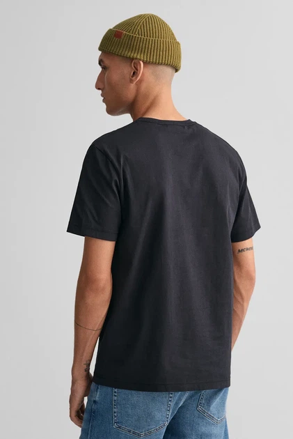 Чоловіча чорна футболка REG SHIELD SS T-SHIRT Gant L 2003184 - изображение 3