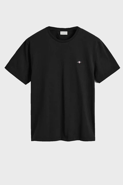 Чоловіча чорна футболка REG SHIELD SS T-SHIRT Gant L 2003184 - изображение 5