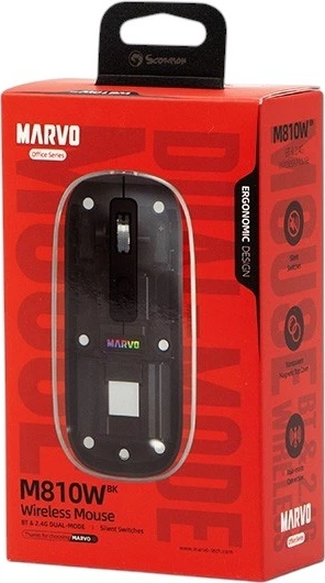 Миша Marvo Prism B10 Wireless/Bluetooth Black (M810W BK) - зображення 2