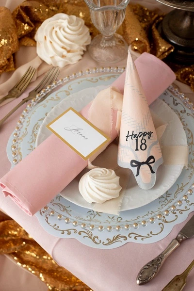 Серветки тканинні Party Deco 35x35 см Брудно-рожеві (1 уп. / 25 шт.) (5904555063815) - зображення 4